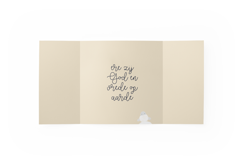 Kerstkaart - ere zij God en vrede op aarde